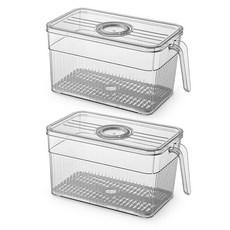 벨로비 다이얼 냉장고 수납 정리 트레이 2p, 그레이, 2개