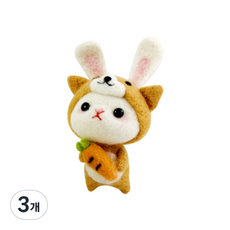 DIY 양모 니들 펠트 인형 공예 키트 coquad004 I72, 024, 3개