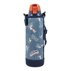 Skater 不鏽鋼水壺 附水壺套 彈蓋直飲式, Snoopy史努比, 990ml, 1個