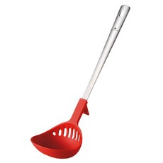 UCHICOOK 不沾桌多用濾水湯匙 耐高温尼龍 耐熱約190℃ 、玻璃纖維、不銹鋼材質, 紅色, 1個