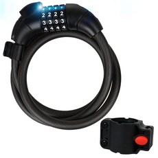 Saenghwalgongsik LED防盜自行車密碼鎖, 黑色, 1個