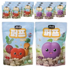 아넬라 유기농 퍼프 2종 x 3p 세트, 혼합맛(사과비트당근/푸룬), 360g, 3세트