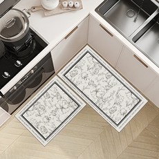 MF스토어 빨아쓰는 북유럽 오슬로 주방 욕실 싱크대 키친 규조토 발매트 2종 세트, A타입