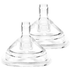 黃色小鴨防噴濺防漏天使杯一字型吸管嘴 柔軟材質呵護寶寶口腔 保持清潔, 白色透明色, 2個