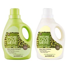 네이쳐러브메레 녹두 유아 세제 1800ml + 섬유유연제 1800ml, 1세트