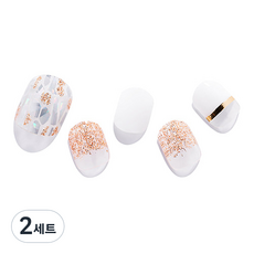 JELLPANG 閃亮白色珠光亮面足部美甲片, 混合色, 2套