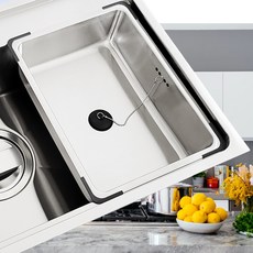 wonang 方形洗碗槽 附排水孔 SMB300D, 銀色, 1個