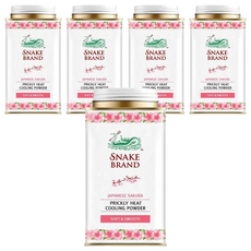 SNAKE BRAND 蛇牌 爽身粉 粉紅花香 140g - 舒緩肌膚, 柔軟光滑, 5件