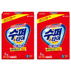 수퍼타이 뉴 찬물전용 베이킹소다 플러스 분말세제 본품, 1kg, 2개