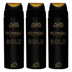 아리스 데오 바디 스프레이 테크닉 골드, 3개, 200ml