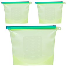 inbloom 矽膠密封保鮮袋 綠色, 3個, 1500ml