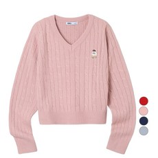 SPAO 女款Woody麻花V領短版毛衣 SPKWF49GY1