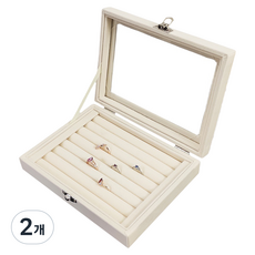 퍼셀론 여성용 플란넬 액세서리 수납함 스펀지, 베이지, 2개