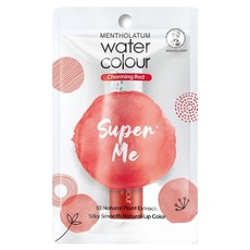 MENTHOLATUM 曼秀雷敦 水彩潤唇膏 10種天然植物萃取 絲滑柔順的自然唇色, 01閃耀紅, 1支, 3g