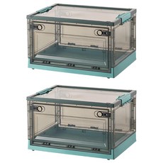 三開茶色收納箱, 萌芽綠透明, 100L, 65.5x46x36cm, 茶綠色, 加大(60 x 42 x 34cm), 2個