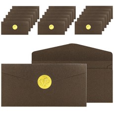 DADA 珠光感謝零用錢信封 + 燙金貼紙套組, 20套, 深棕色