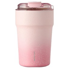 LocknLock 樂扣樂扣 Metro Cafe陶瓷塗層杯, 1個, 嬰兒粉水磨石(草莓冰沙), 400ml