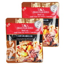 T.N.A. 悠遊餐包 狗狗貓咪適用 即拆即食 無添加防腐劑及人工香料 100%真食材, 牛肉、地瓜、蕃茄、蘿蔔、紅蘿蔔, 150g, 2包