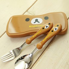 Rilakkuma 環保餐具叉匙盒組 RK113, 混色, 1組, 湯匙+叉子+餐具盒