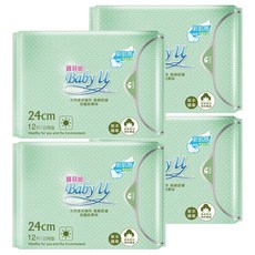 寶貝妮 草本精華超薄潔翼衛生棉 24cm 12片 日用型, 4包