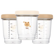 TGM Ecozen副食品分裝盒3件組, 棕褐色 + 象牙白, 240ml, 1套