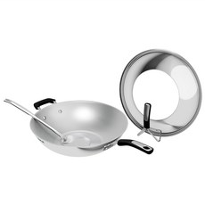 Tefal 特福 電磁爐適用 Savory頂級不鏽鋼 36cm炒菜鍋組合, 1個, 單柄炒鍋 + 鍋蓋 + 鍋鏟, 銀色