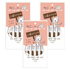 Neko 吶一口 全齡貓 貓肉泥, 白身鮪魚製成, 條狀包裝, 適口性佳, 鮪魚 + 蝦肉, 60g, 3袋