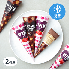 해태아이스 부라보 딸기 3개입 + 초코청크 3개입 세트 (냉동), 150ml, 6개입, 2세트