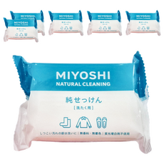 MIYOSHI 純洗衣去污皂, 可清洗運動鞋及小物品, 98%純皂, 不傷玉手, 190g, 6個