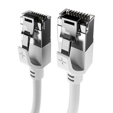 CODEWAY CAT.8 40Gbps 圓形PVC抗干擾耐用高速傳輸網路線, 2m, 白灰色, 1條