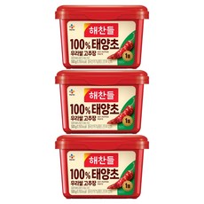 해찬들 태양초 우리쌀 고추장, 500g, 3개