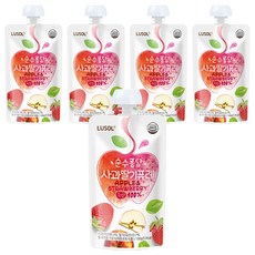 LUSOL 水果泥, 100g, 5包, 蘋果草莓口味