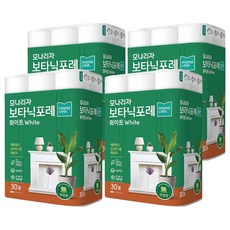 mona LISa. Botanic Forest白色天然紙漿3層Deco高級捲筒衛生紙, 30捲, 4袋