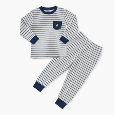 unifriend 兒童條紋30支羅紋9分家居服上下套裝