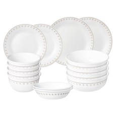 코렐 리틀클로버 원형 4인 식기세트 14p, 화이트, 식기 14p, 1세트