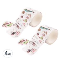 indi.k 溫暖午後咖啡廳紙膠帶, 混合色, 4個