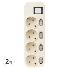 Turnon Milk Tap 4孔延長線, 奶茶, 1.5m, 2個