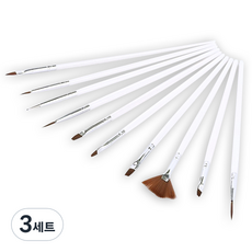 白色綜合10件組凝膠美甲刷具組, 混合色, 3套