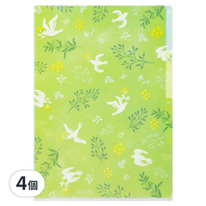 日本 MIDORI 3層資料夾 A4, 白鳥(35483), 4個