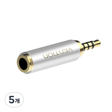 벤션 2.5mm to 3.5mm 커넥터, VAB-S02, 골드, 5개