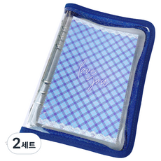 머스트딜 A5 6공 지퍼형 포카바인더 + 양면속지 포토카드 포함 30매, 모던네이비, 2세트