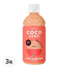 sugarlolo 椰果飲料 水蜜桃風味, 3瓶, 340ml
