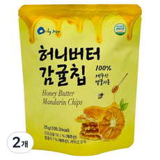 온리제주 허니버터 감귤칩, 25g, 2개