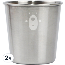 키친유 베어 스텐 심플컵, 2개, 230ml