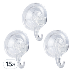아이메이트 진공흡착식 후크걸이 고리형, 15개, 투명
