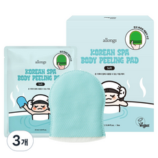 알롱 코리안 스파 바디 필링 패드 소프트 25ml, 5매입, 3개