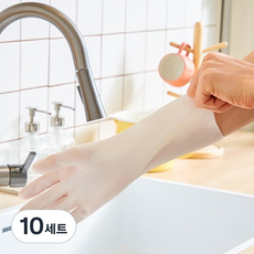 코멧 질긴 니트릴 고무장갑, 화이트, 중(M), 10세트