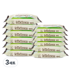 베베솜 우리아기 안심 순면 건티슈 휴대형 10매입 x 4개 + 20매입 x 8개 세트, 60g, 3세트