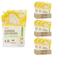 Tamsaa 小蘇打蔬果碗盤清潔液補充包, 2L, 9包