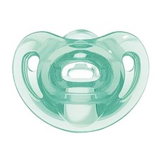 NUK SENSITIVE 全矽膠安撫奶嘴, 適合0-6/6-18個月寶寶, 仿母乳拇指型奶嘴, 不含雙酚A, 美國製造, 0-6個月, 綠色, 1個